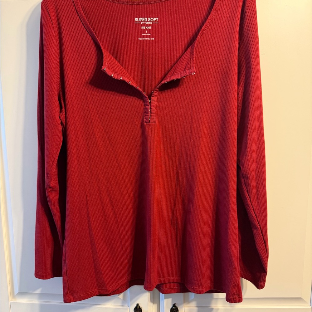 Torrid Deep Red Long Sleeve Top